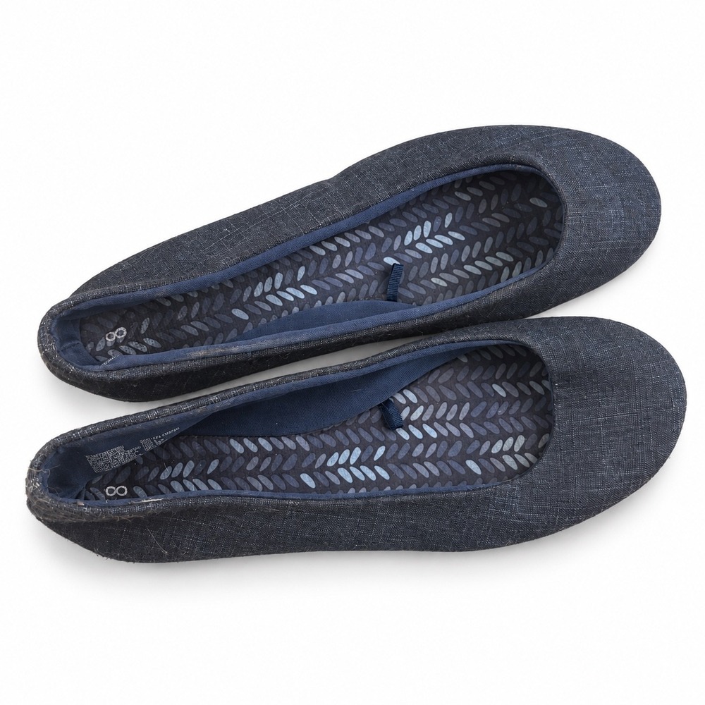 Time and Tru Vintage Y2K Denim Blue Fabric Ballet Flats Women's Size 8